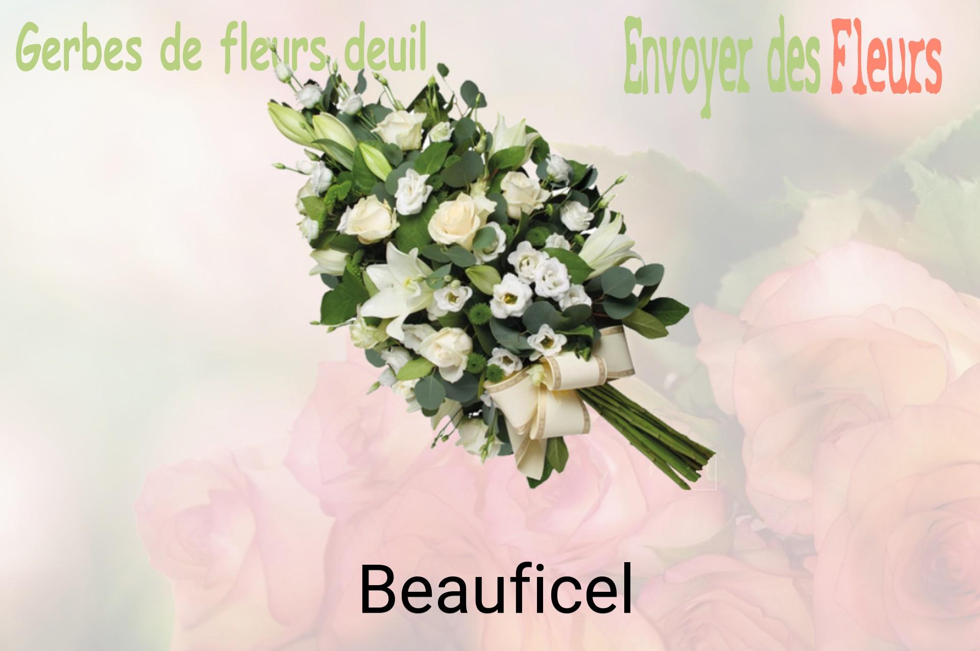 Gerbe de fleurs de deuil livrée à Beauficel
